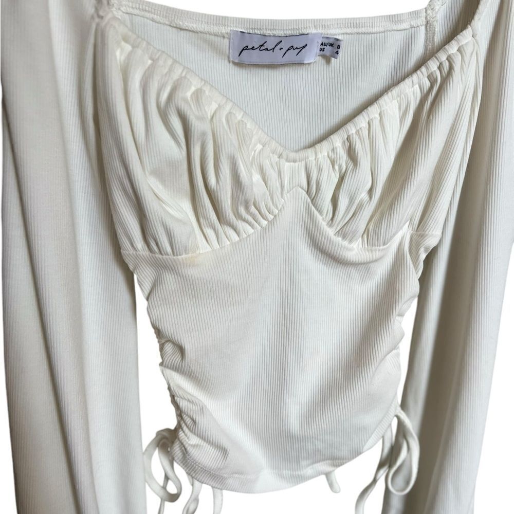 Petal + Pup Long Sleeve White Blouse Size 4 - Picture 4 of 6